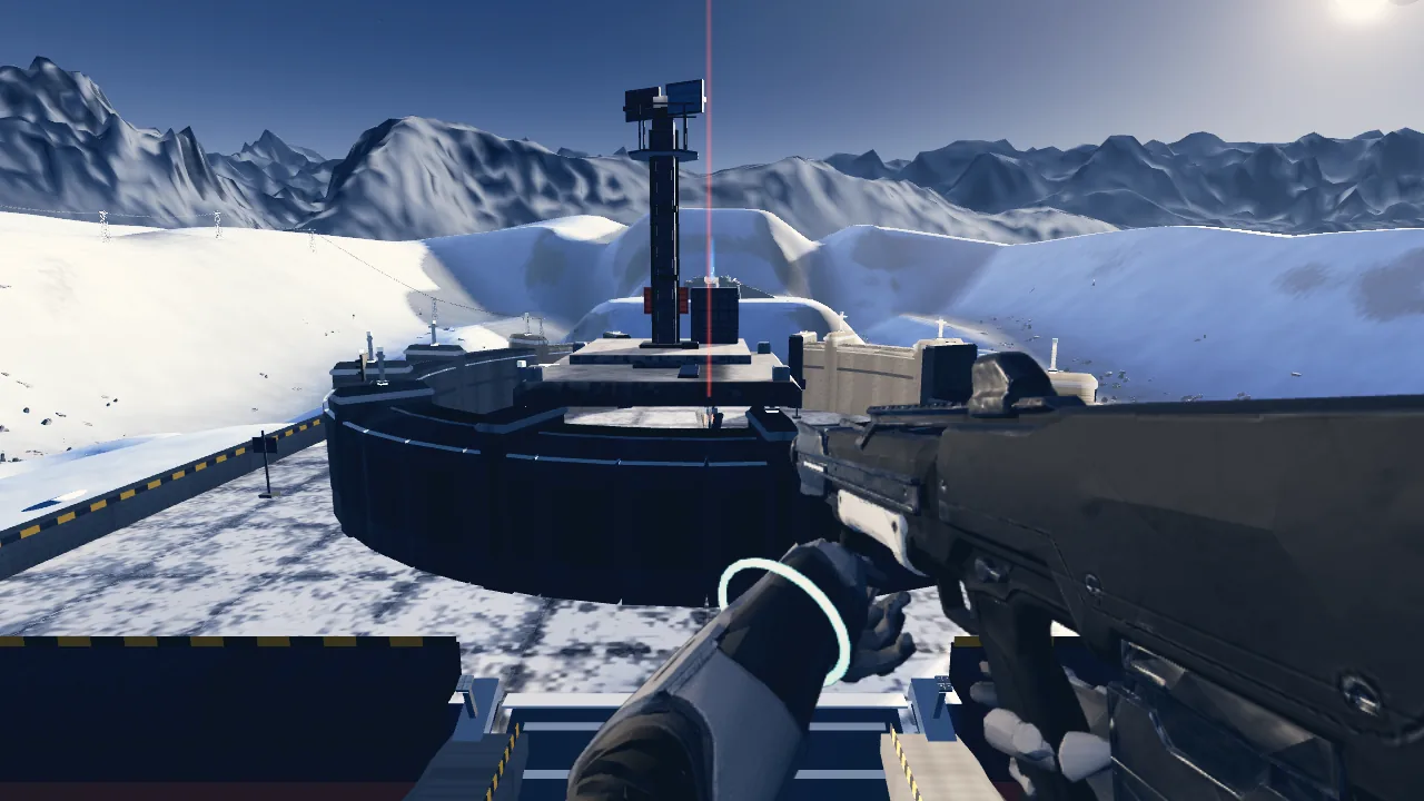 Development build: a base gun emplacement up close