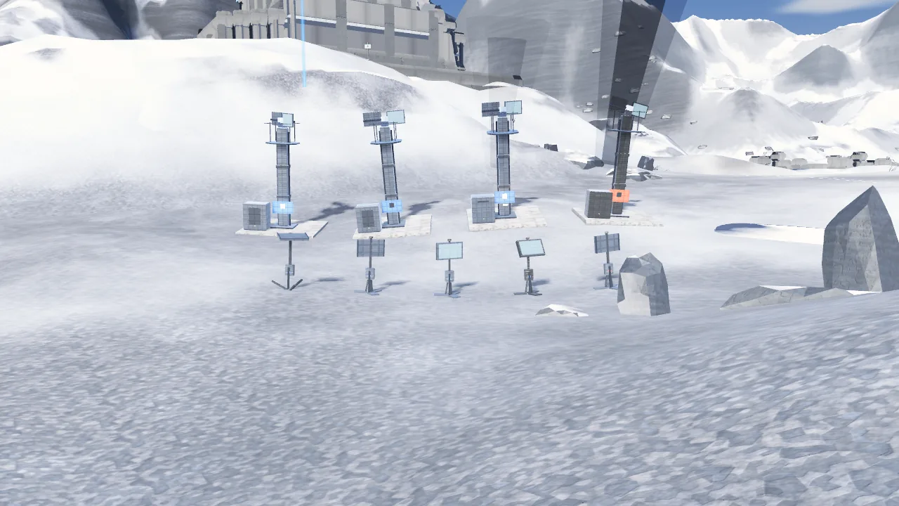 Development build: radar towers on the base ring